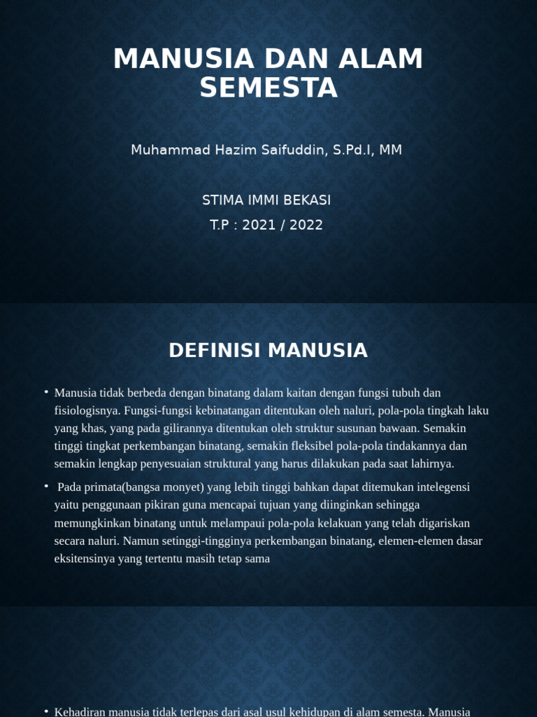 Manusia dan Alam Semesta dalam Islam | PDF | Filsafat | Agama ...