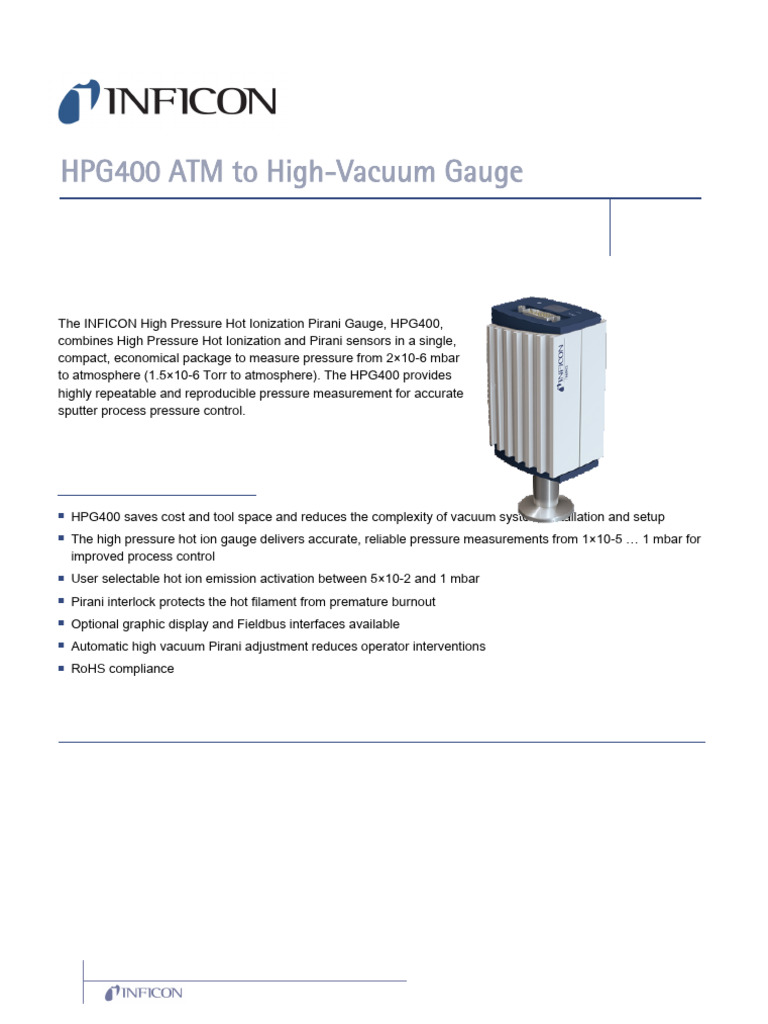 HPG400 en | PDF | Pressure Measurement | Vacuum