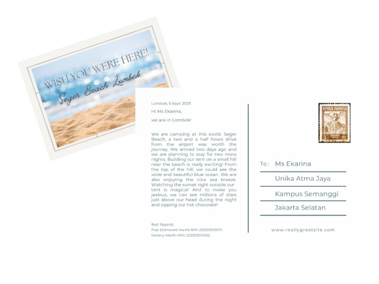 Example of Postcard | PDF