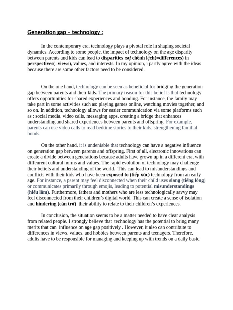 Bridging the Generation Gap with Technology | PDF | Parent ...