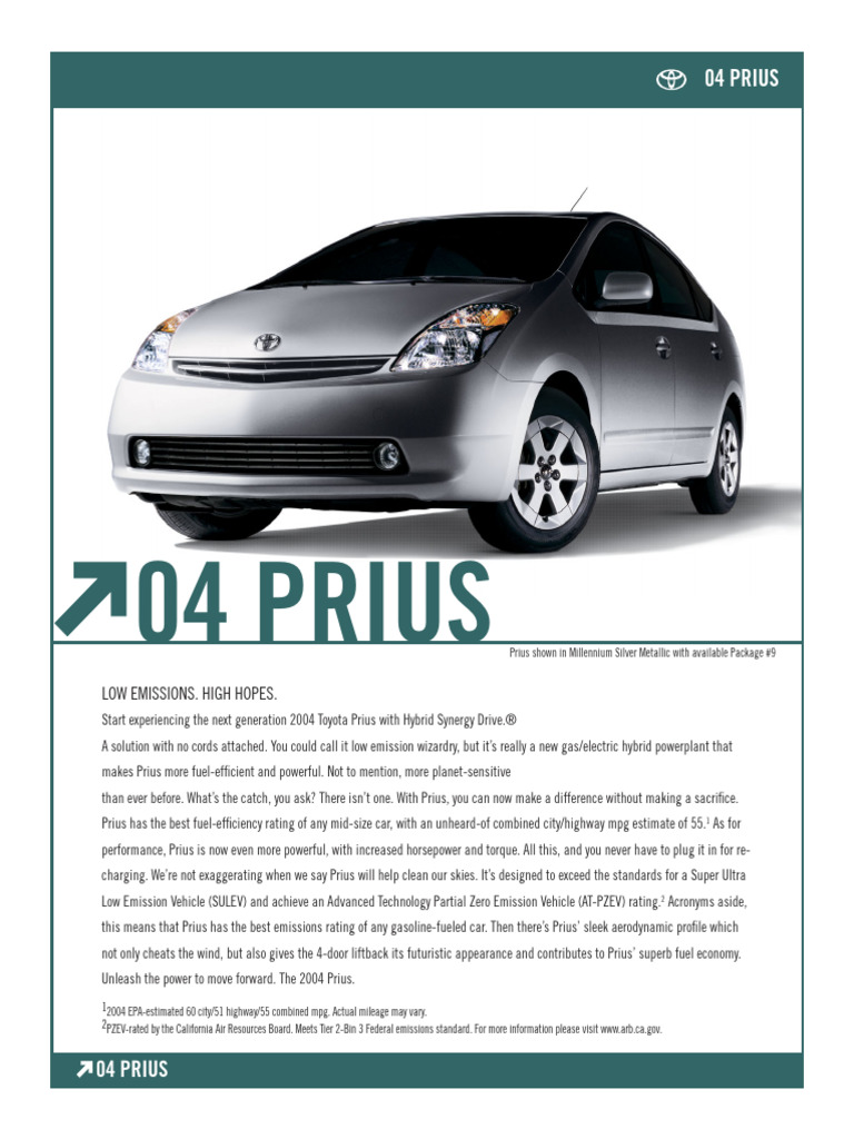 Toyota - US Prius - 2004 | PDF | Fuel Economy In Automobiles | Airbag
