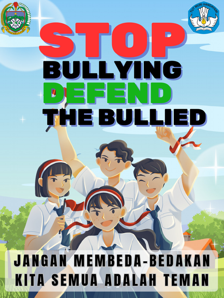 Hijau Dan Putih Ilustrasi Stop Bullying Poster Pdf