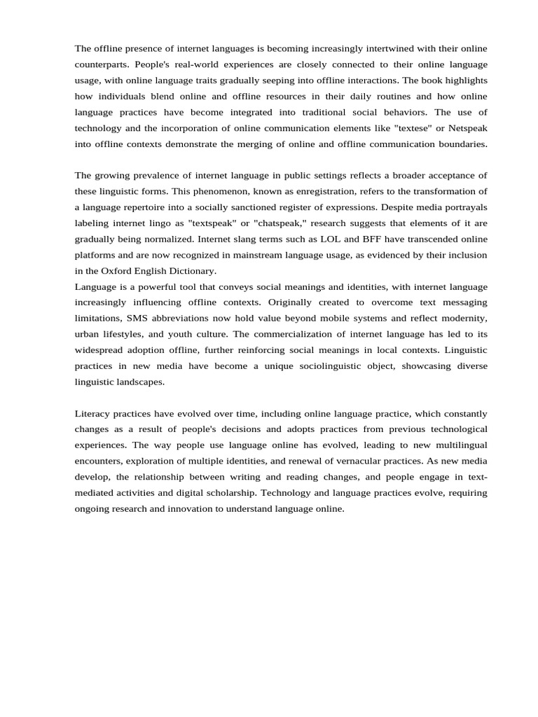 Internet Language in Daily Life | PDF