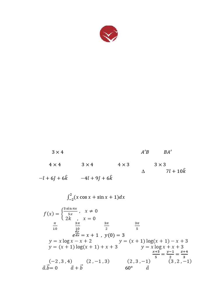 VV Pad GR Maths Model QP 12 | PDF | Mathematics | Mathematical Physics