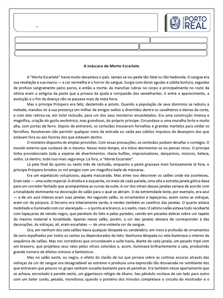 A Máscara da Morte Escarlate | PDF | Cor | Vermelho