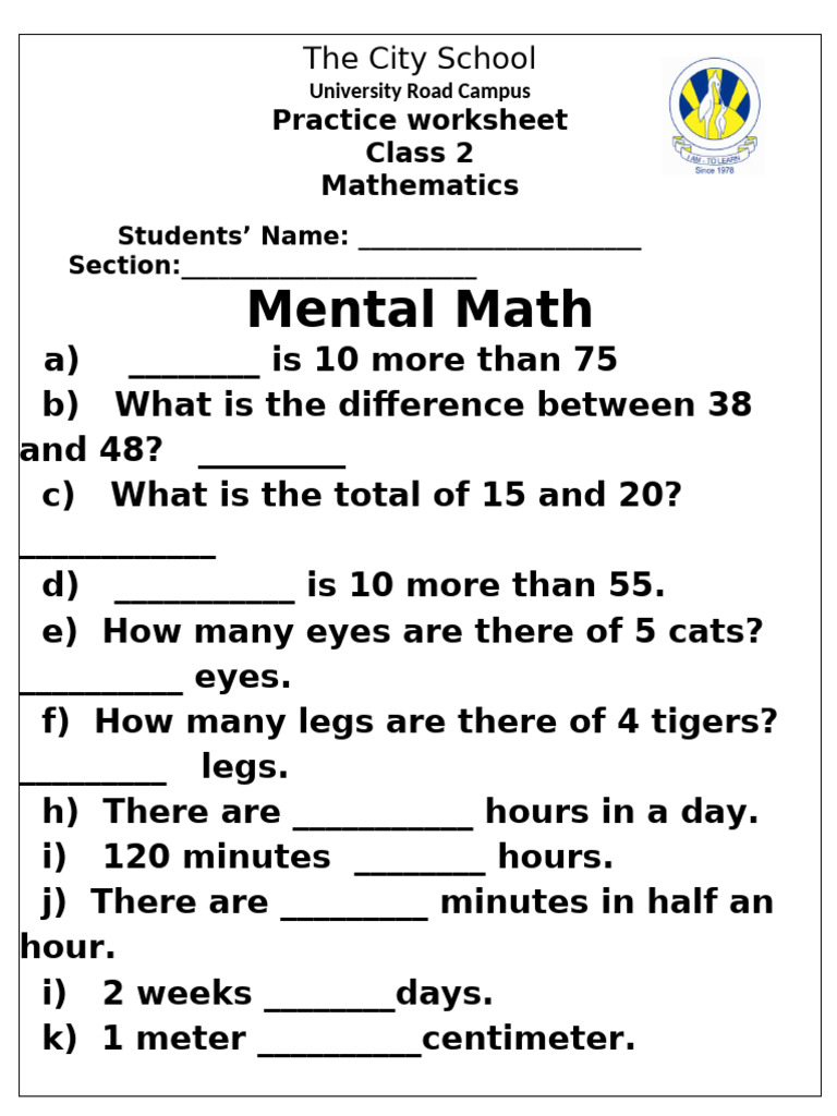 Math Worksheet 20 2 20 Pdf