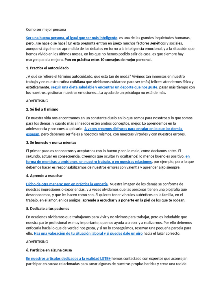 10 Claves para Ser Mejor Persona | PDF | Las emociones | Inteligencia ...