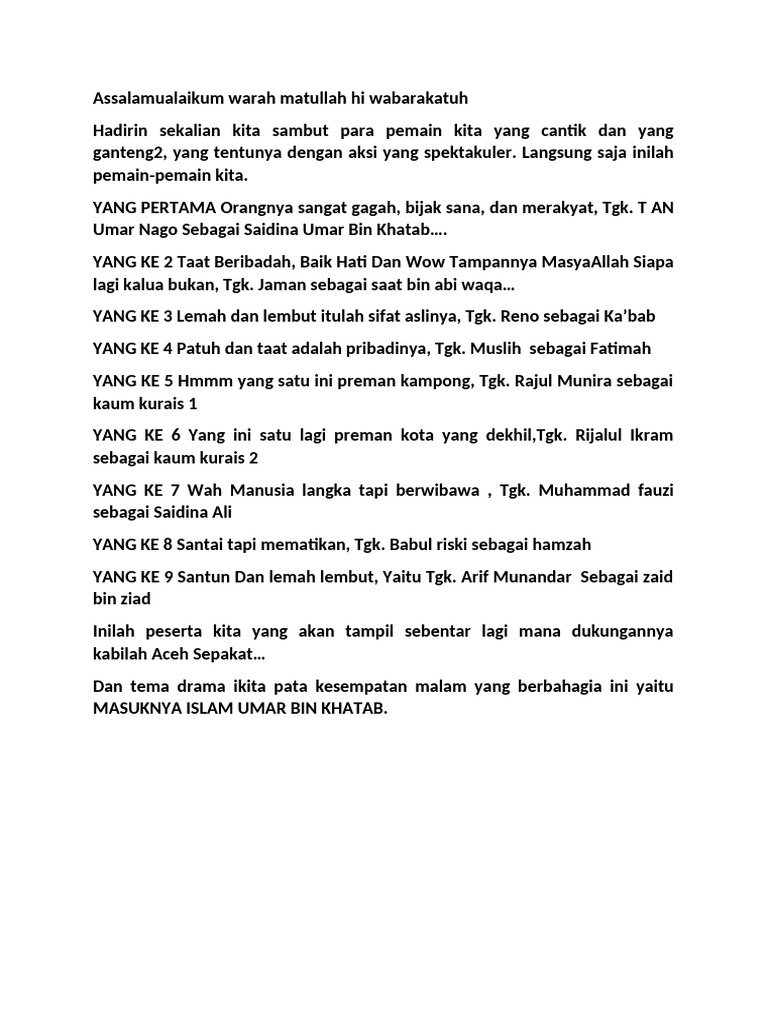 Assalamualaikum Warah Matullah Hi Wabarakatuh | PDF | Olahraga ...