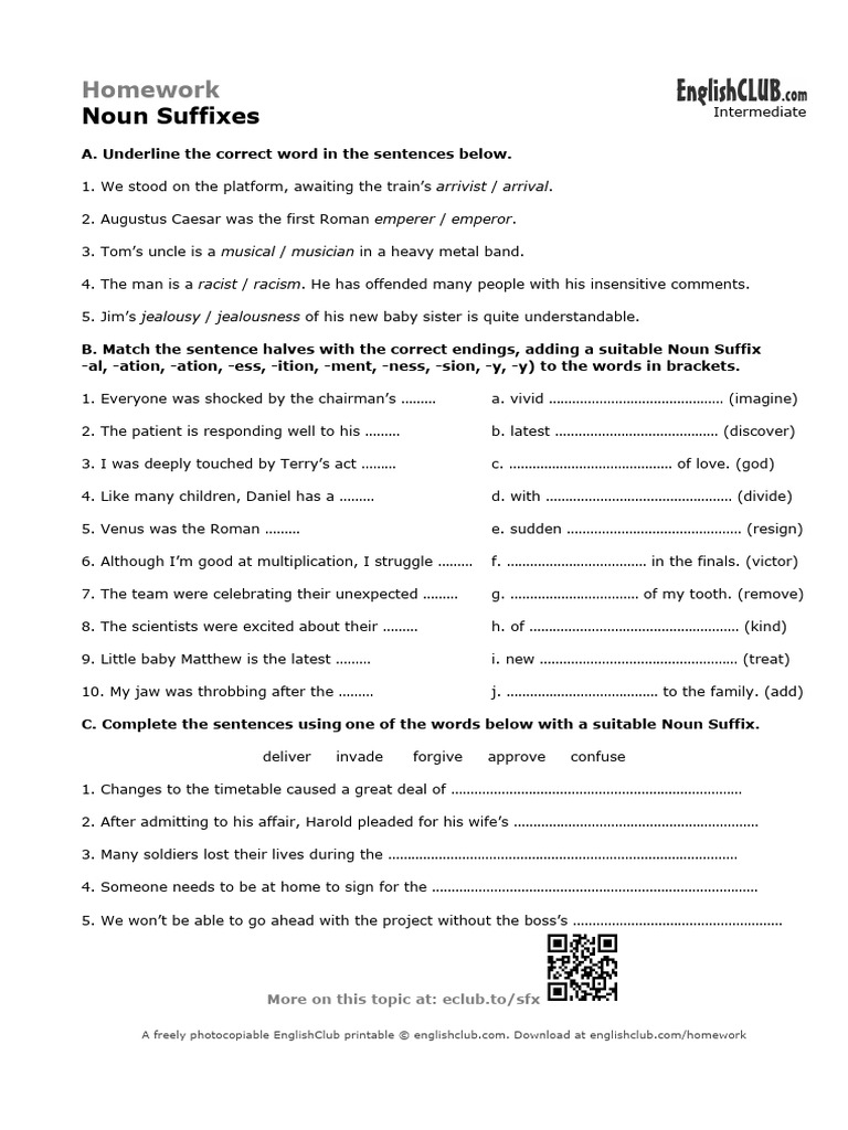 Noun suffixes | PDF