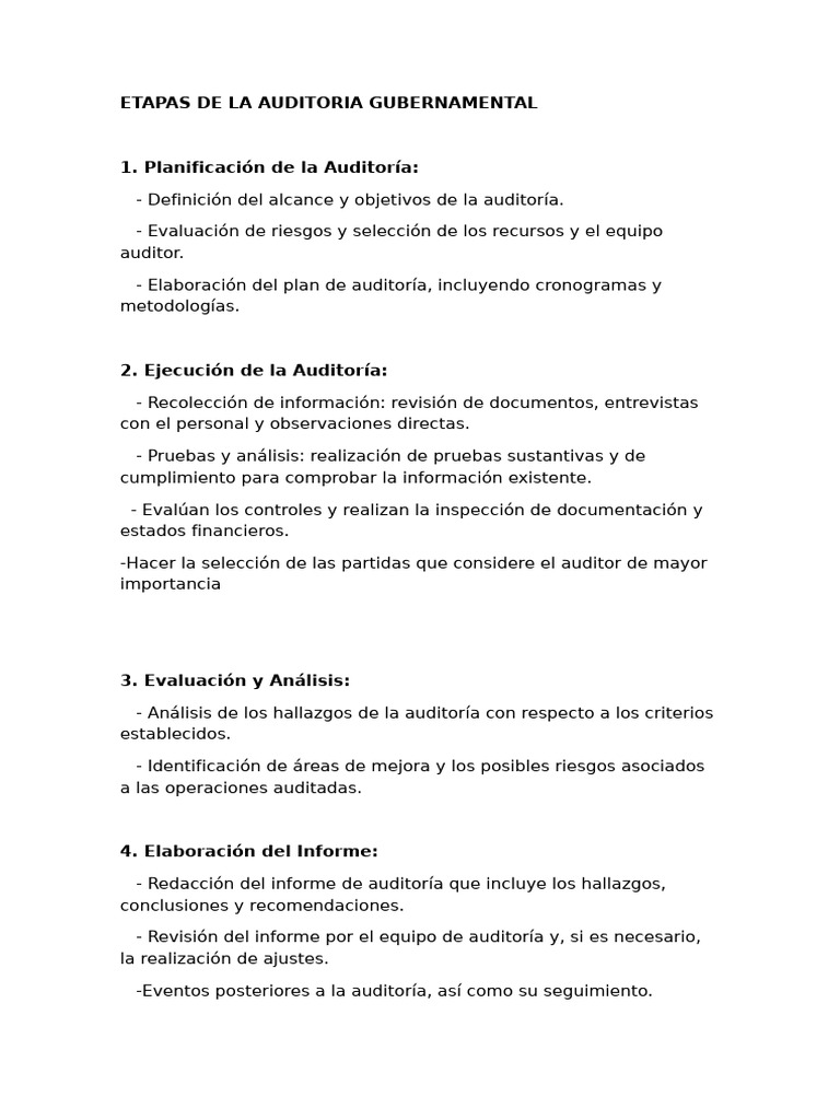 Etapas de La Auditoria | PDF