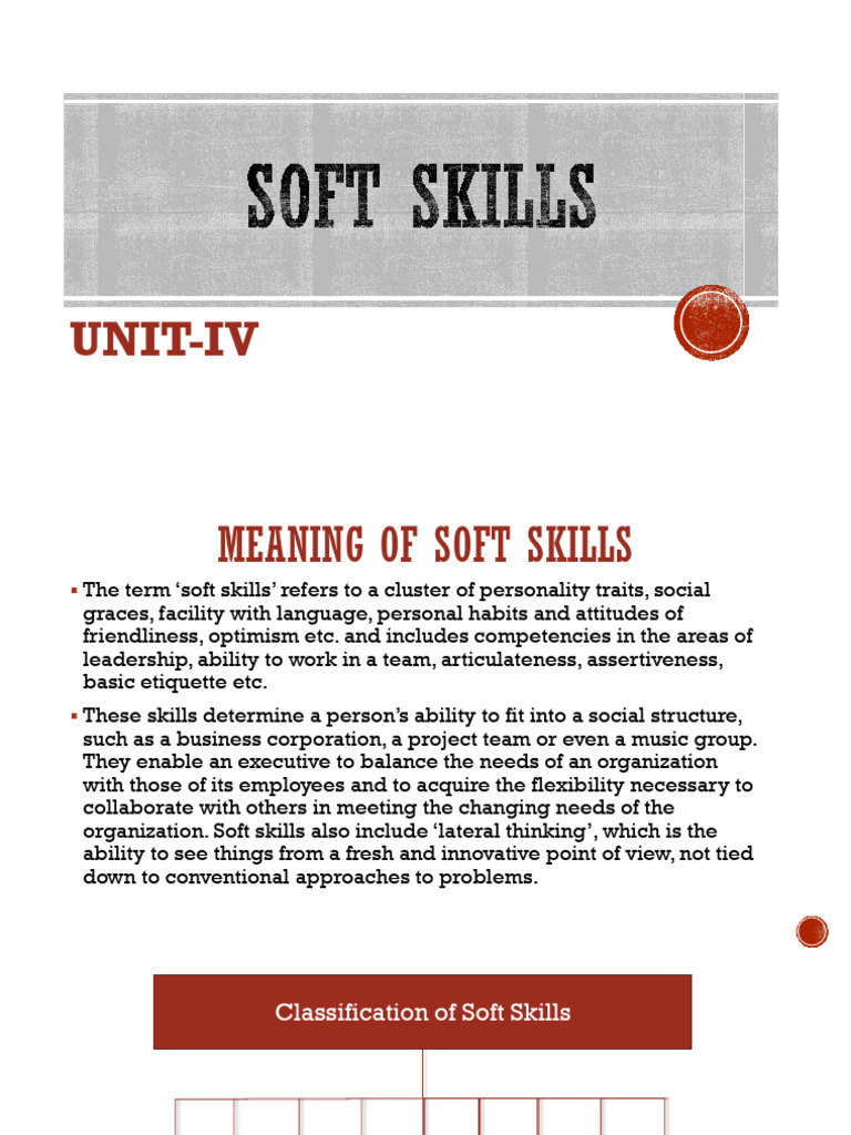 Unit-IV Soft Skills | PDF | Nonverbal Communication | Communication