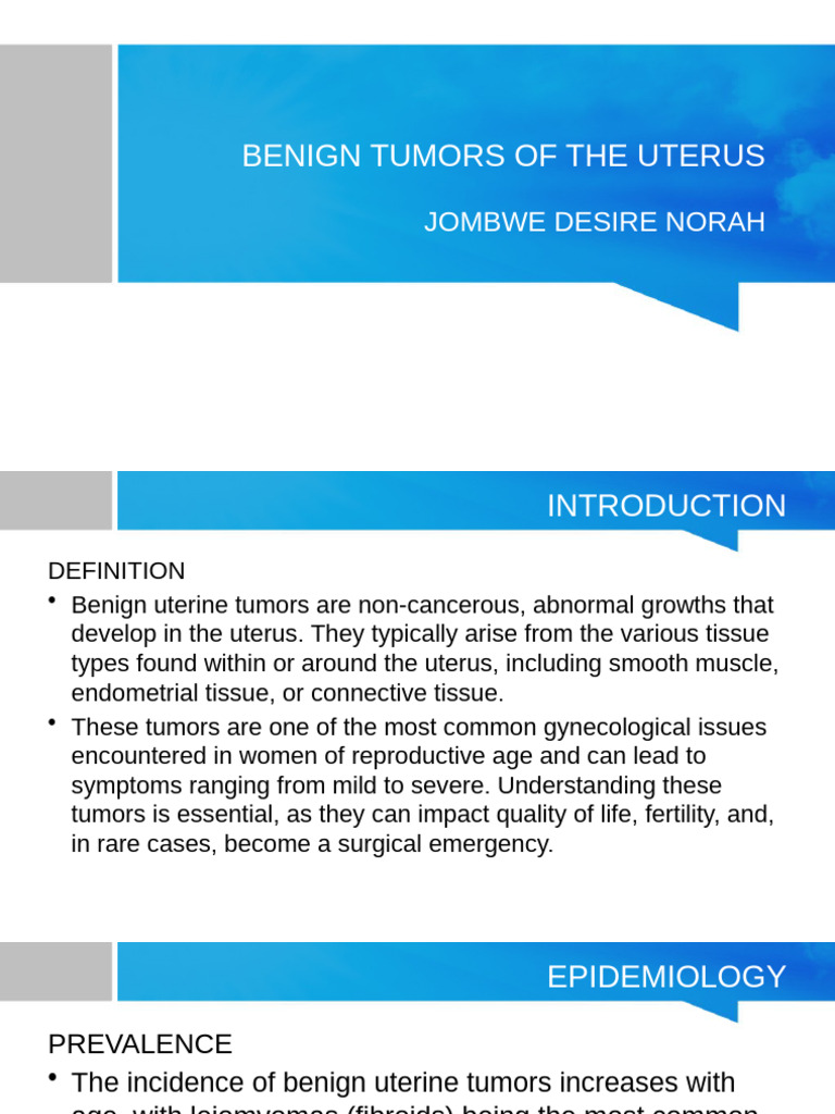Understanding Benign Uterine Tumors | PDF | Uterus | Medical Specialties