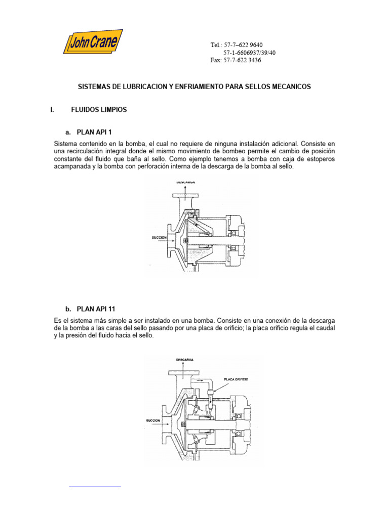 Sistemas de Lubricación para Sellos API | PDF | Bomba | Presión