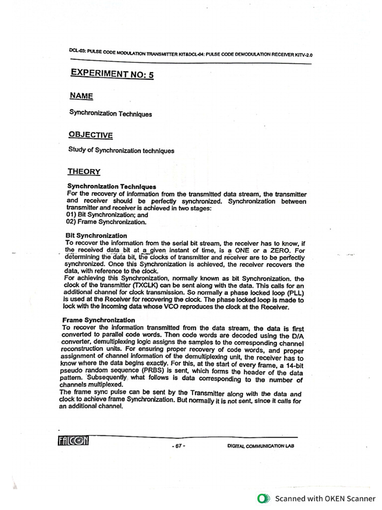 Exp No 5 Bit Synchronisation | PDF