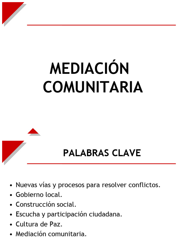 Mediación Comunitaria y Cultura de Paz | PDF | Mediación | Negociación