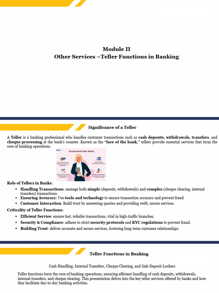Teller Fuctions in A Bank | PDF | Cheque | Banks