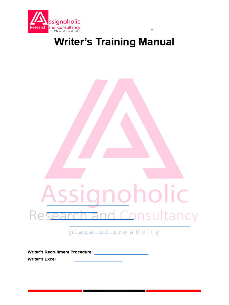 Writer's Training Manual | PDF | Citation | Note (Typography)