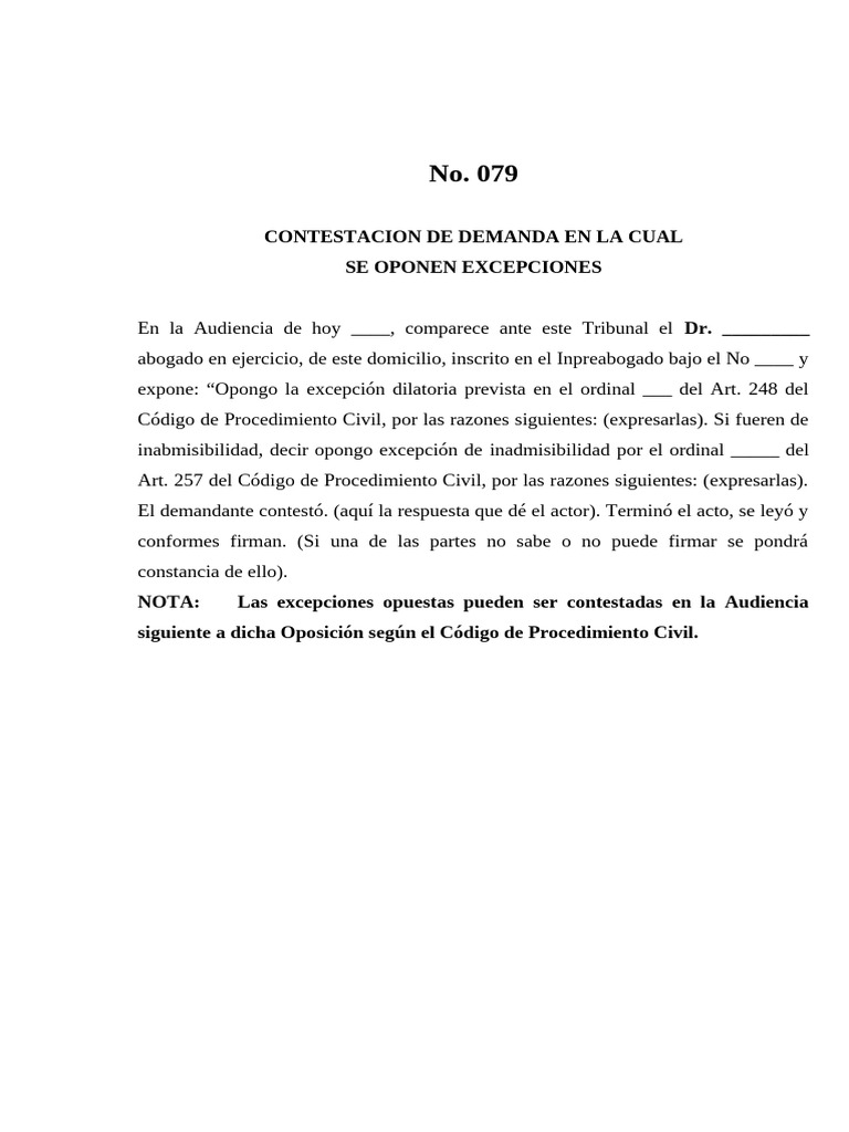 Oponer Execciones | PDF | Derecho