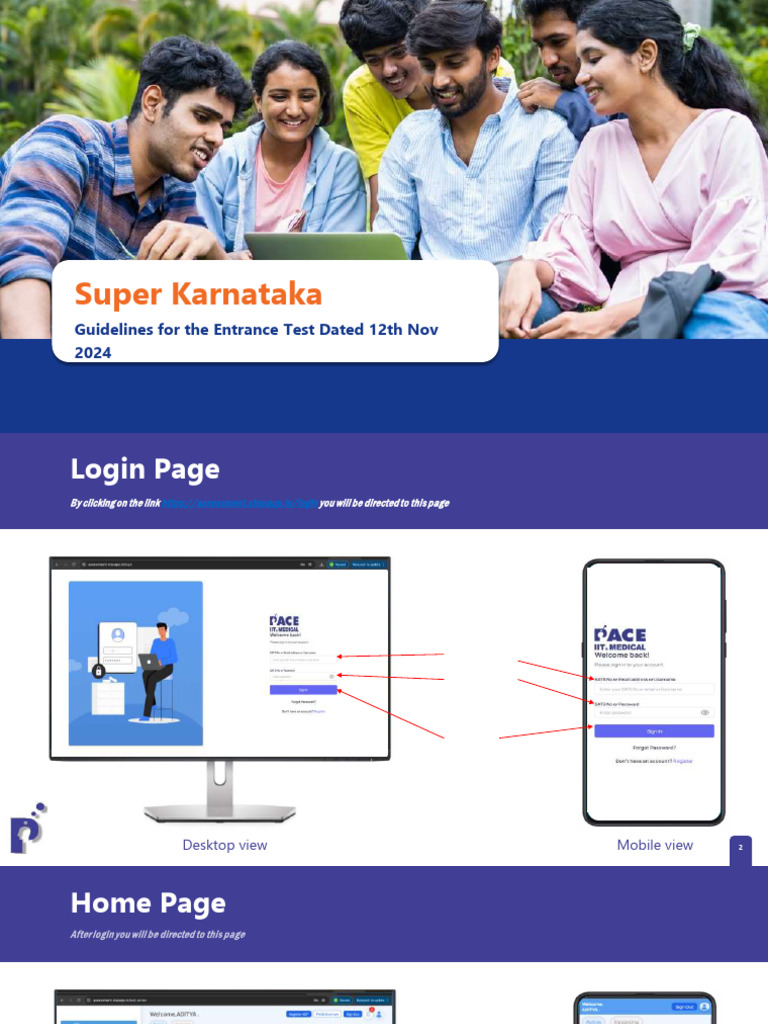 Entrance Test Login Guidelines | PDF | Computing | Software