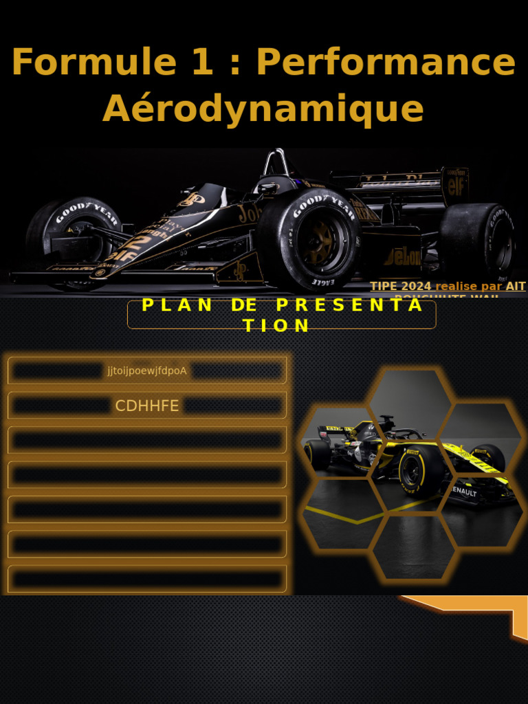 TIPE 2024 For CPGE About FORMULA 1 | PDF | Affaires | Sciences et ...