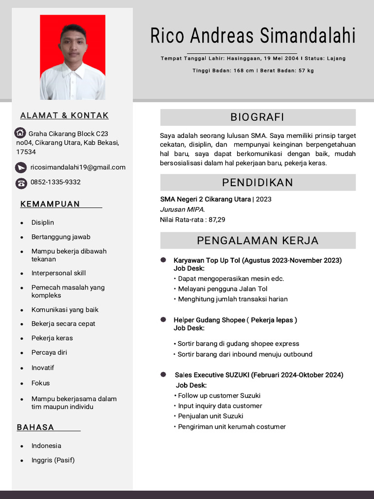 Profil Rico Simandalahi dan Kontak | PDF