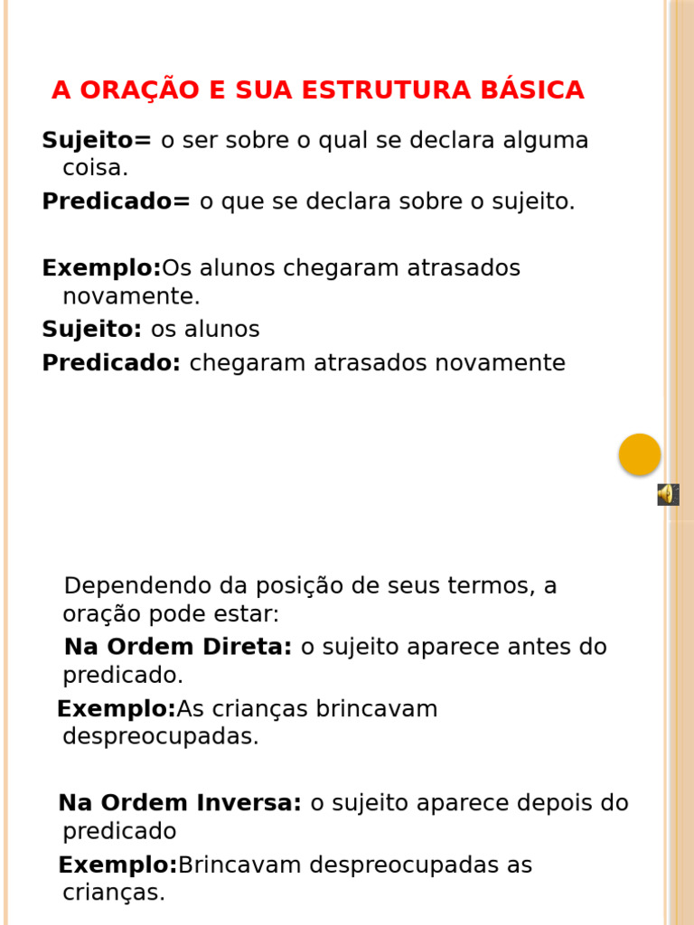Estrutura Básica da Oração | PDF