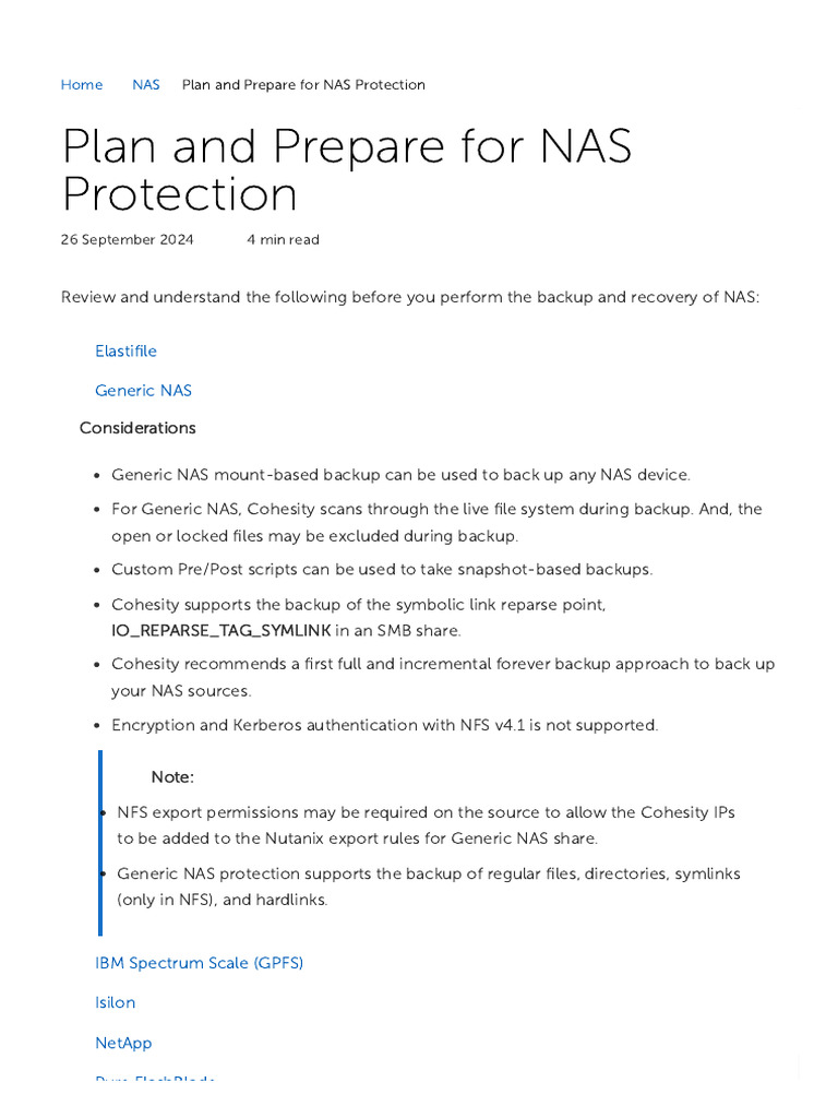 NAS Backup and Recovery Guide | PDF