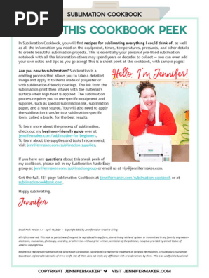 Sublimation Cookbook Peek by JenniferMaker