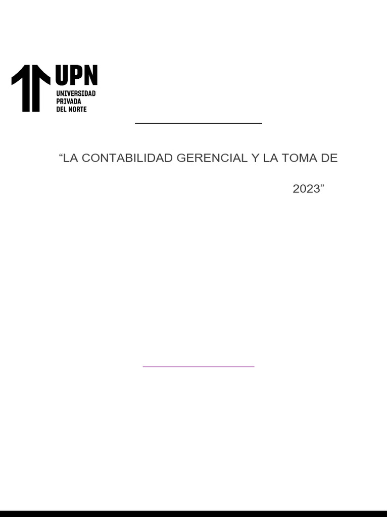 Contabilidad Gerencial y Decisiones 2023 | PDF | Contabilidad | Toma de ...