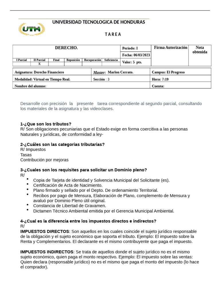 Tarea 8 Guia Exam II 1 1 | PDF | Impuestos | Contabilidad