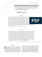 Construtivismo Ou Construcionismo? Contribuições Deste Debate para A Psicologia Social