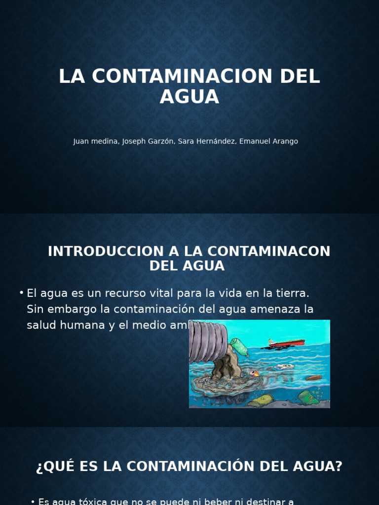 La Contaminacion Del Agua | PDF | Salud y bienestar | Ciencia y matemáticas