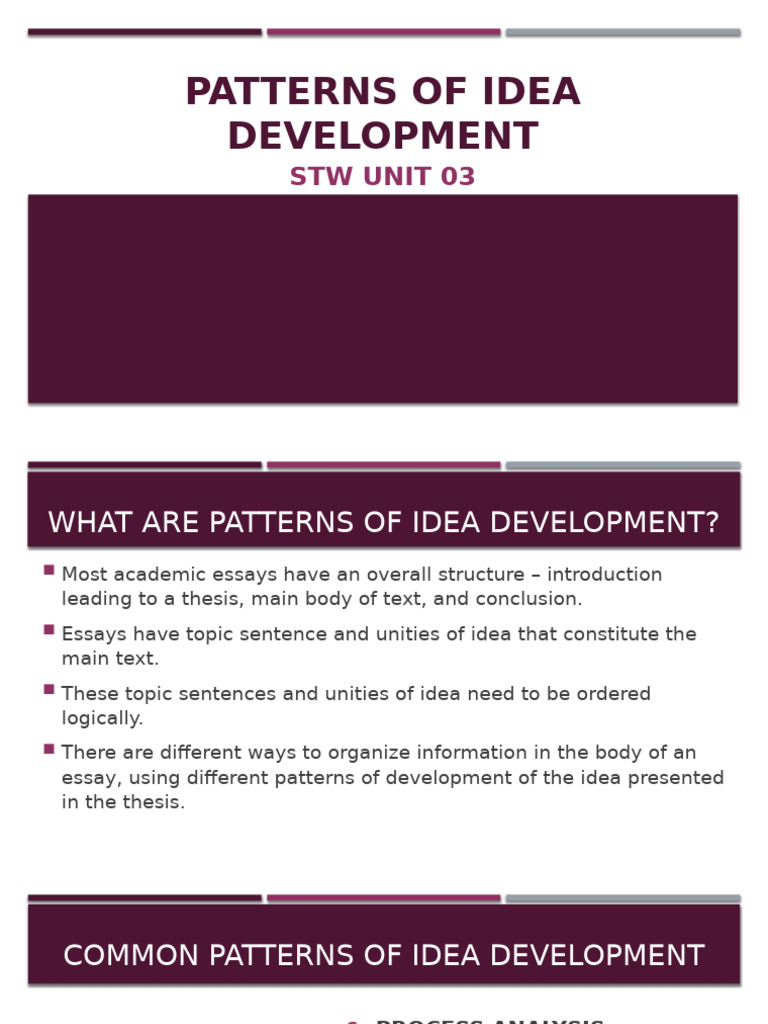 STW - 3 - 3 - Patterns of Idea Development | PDF | Essays | Concept