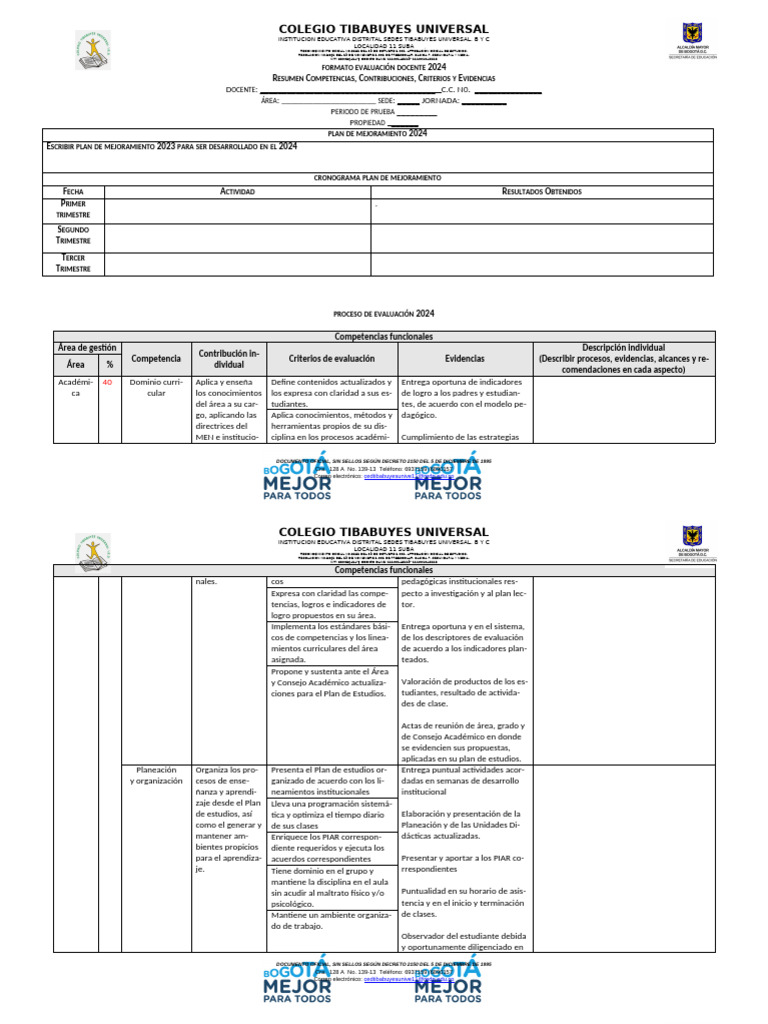 Formato de Evaluación | PDF | Plan de estudios | Evaluación