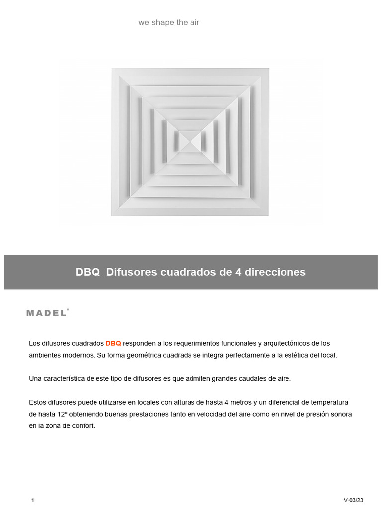23 ES MADEL Difusores 4 Direcciones DBQ | PDF | Rieles | Ingeniería ...