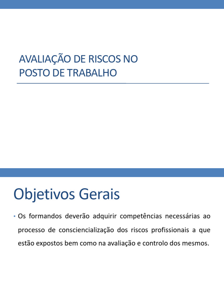 Avaliação de Riscos no Trabalho | PDF | Avaliação de risco | Método ...
