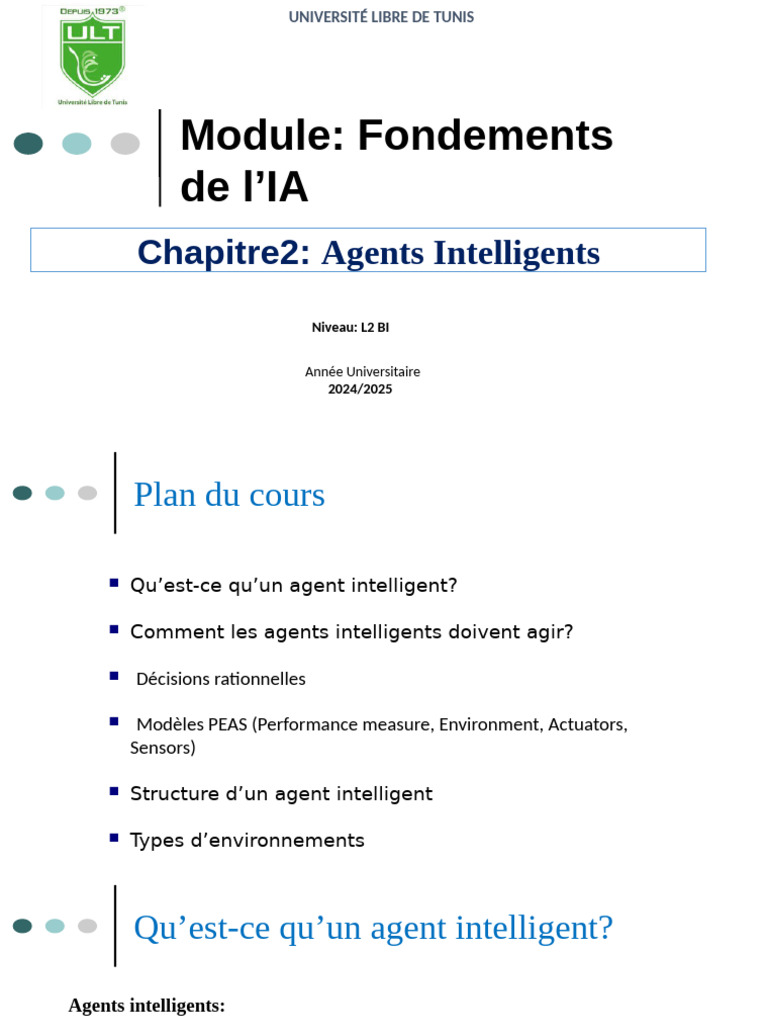 Agents intelligents : concepts et rationalité | PDF | Intelligence ...