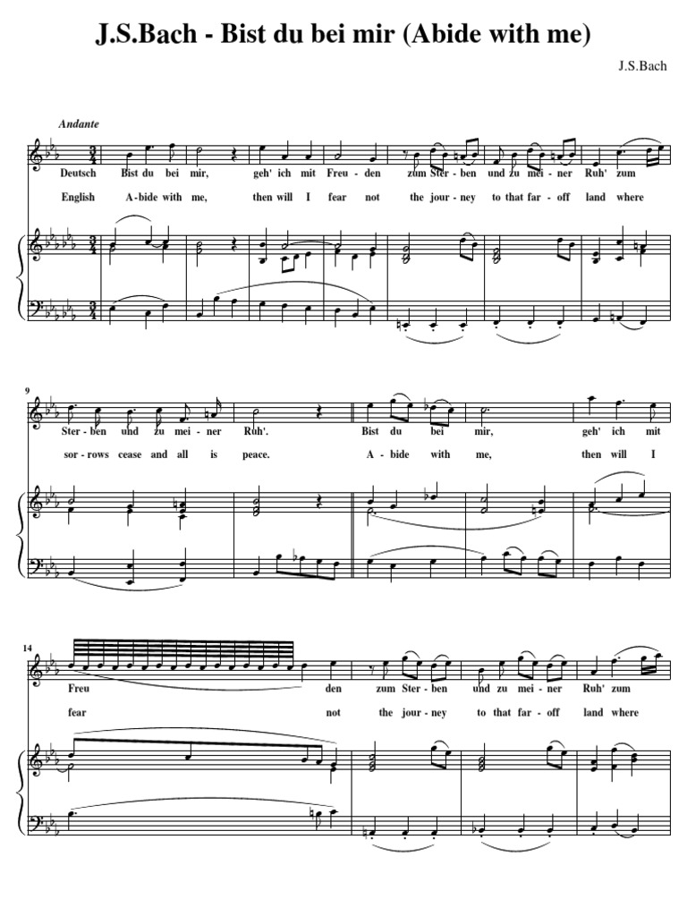 Bach Bist Du Bei Mir Text