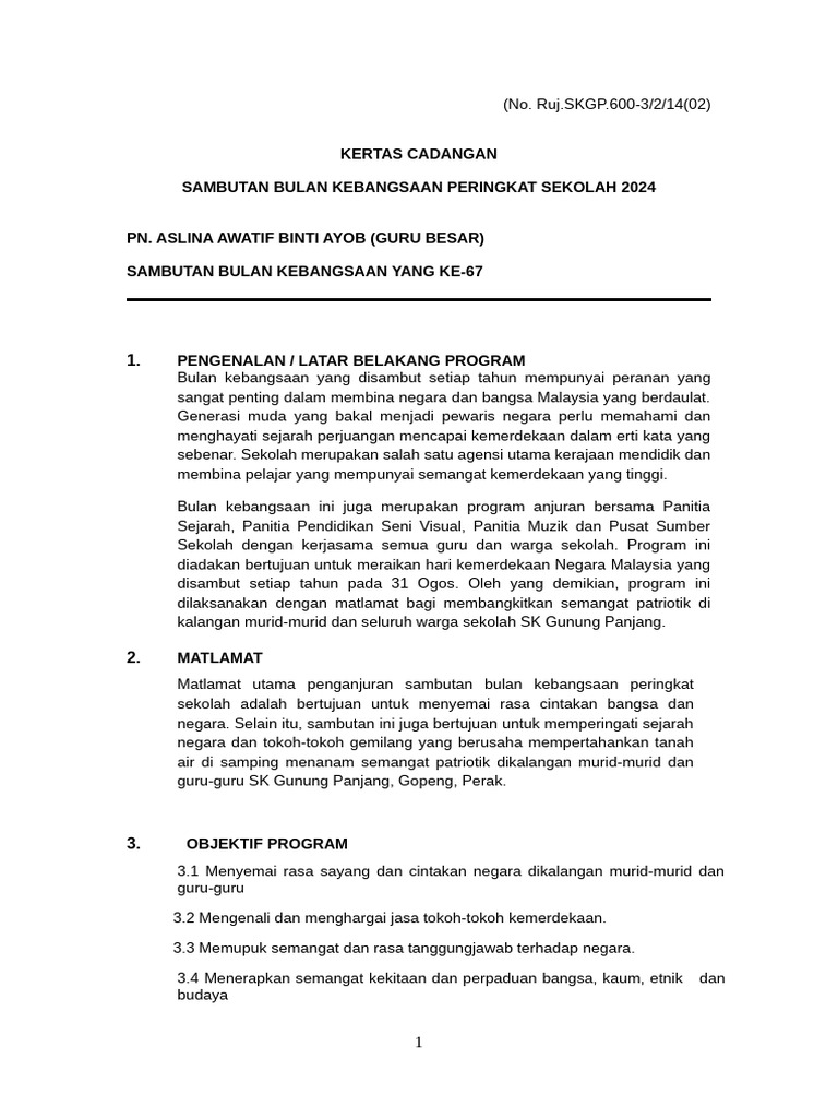 Latest Kertas Kerja Penutup Merdeka 2024 | PDF