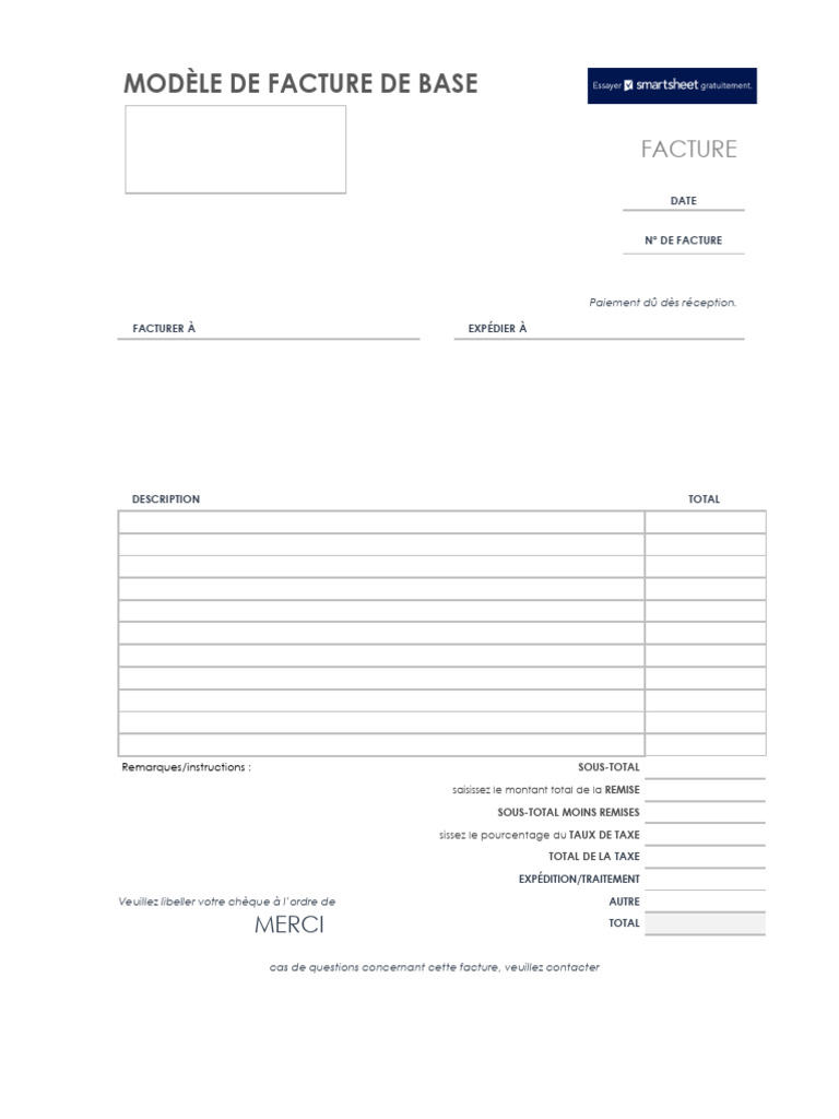 Modèle de Facture de Base | PDF