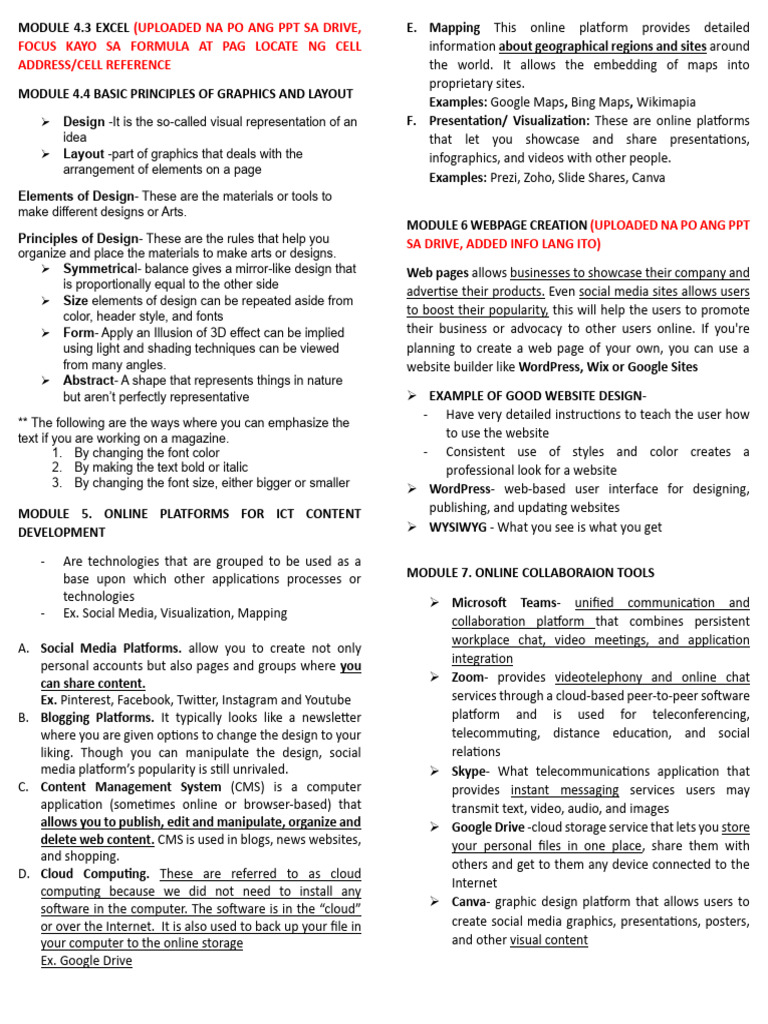Excel Second Quarter Reviewer | PDF | Computer File | Websites