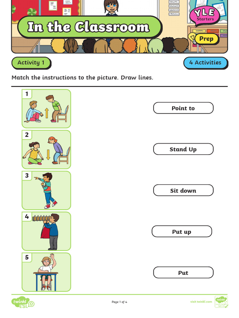 YLE Starters Prep Lesson_ in the Classroom | PDF | Classroom