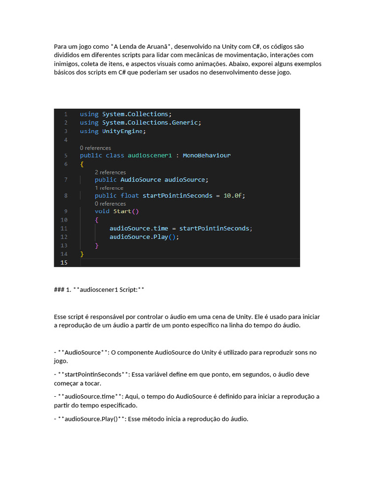 Scripts de C# para Papercraft Game | PDF | Som | Linguagem de script