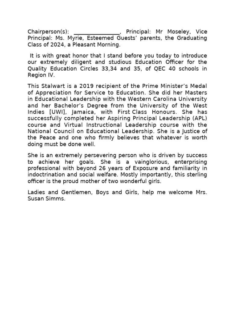 Introduction of Education Officer | PDF