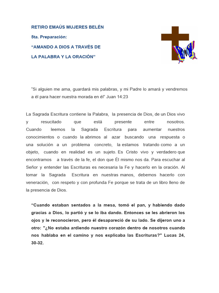 Amando a Dios a través de la Palabra | PDF | Oración | eucaristía