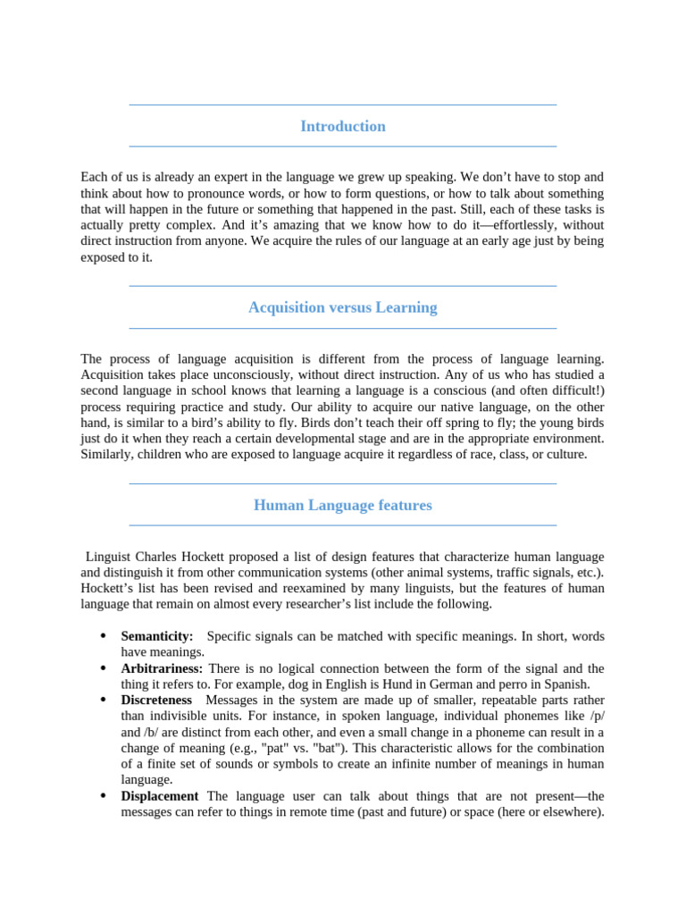 Understanding Language Acquisition | PDF | Grammar | Linguistics