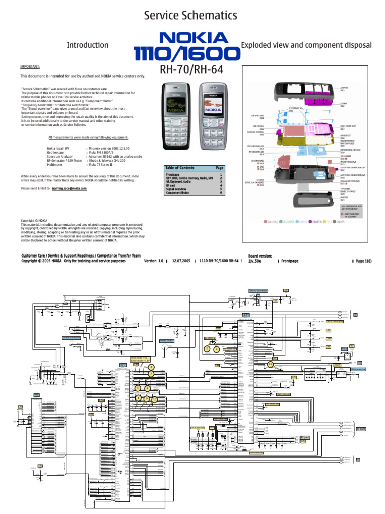 Nokia: Service Schematics | PDF | Electronics | Information And ...