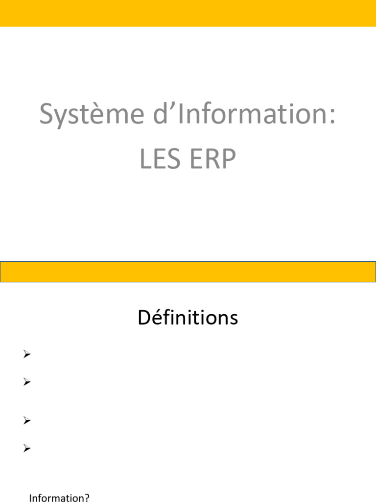 Introduction aux ERP et leurs caractéristiques | PDF | Progiciel de ...