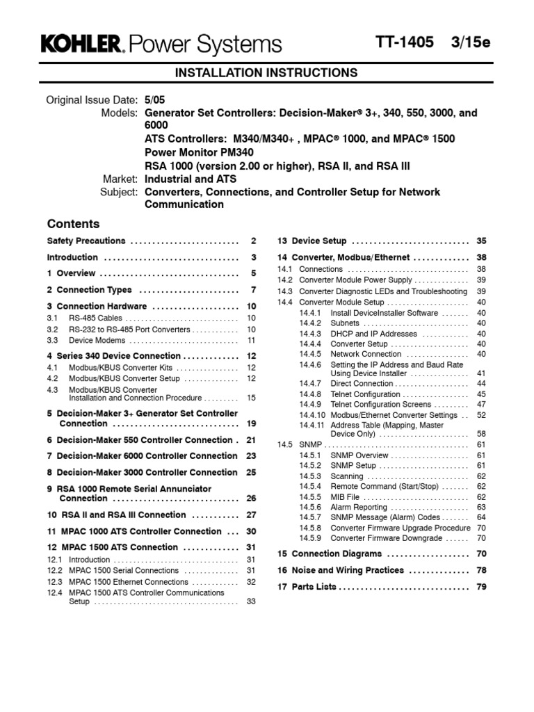 Generator Controller Installation Guide | PDF | Computer Network | Modem
