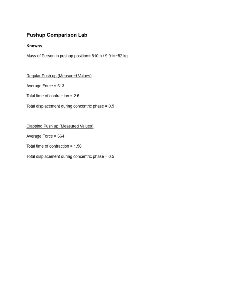 Pushup Types: Acceleration, Momentum, Power | PDF | Force | Acceleration